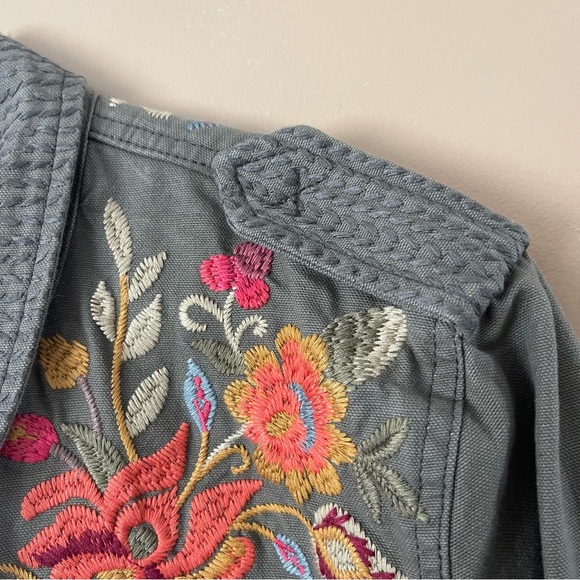 Johnny Was Workshop Violette Eyelet Embroidered Military Jacket size XL - Picture 13 of 13